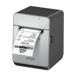 Epson TM-L100, 8 Punkte/mm (203dpi), Cutter, linerless, USB, RS232, Ethernet, schwarz