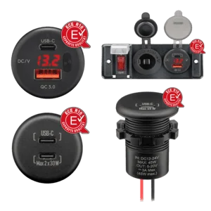 USB-C Einbaucharger mit offenen Kabelenden - Power Delivery, max. 60 W, Kabellänge 200 mm