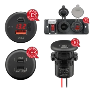 Comount Anschlusskabel für USB Einbaucharger - inkl. 10A Sicherung, 2 m Kabellänge, offenes Ende